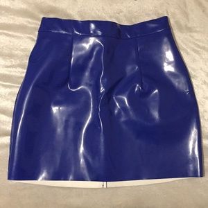 AA Blue Vinyl Skirt